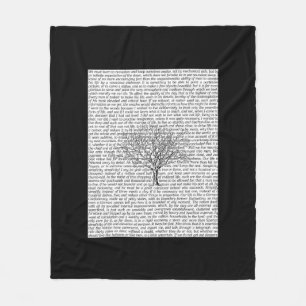 Walden Woods Literary Text Fleece Blanket
