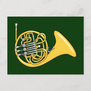 Waldhorn french horn postcard