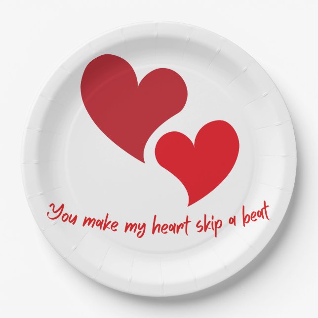 Walentines Day Design Paper Plate (Front)