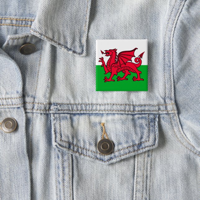 Wales 2 Inch Square Button (In Situ)