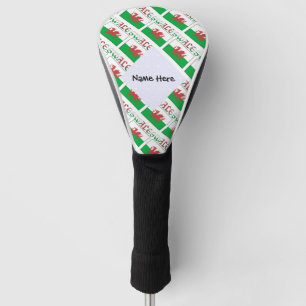 Wales and Welsh Flag Tiled Personalized  Golf Head Cover