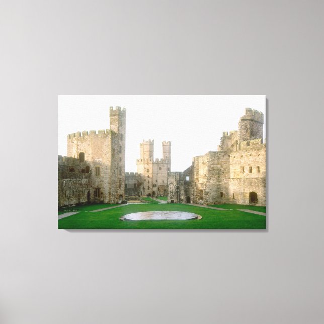 Wales, Caernarfon castle, one of Edward's Canvas Print (Front)