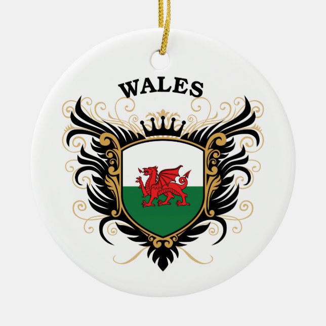 Wales Ceramic Ornament (Front)
