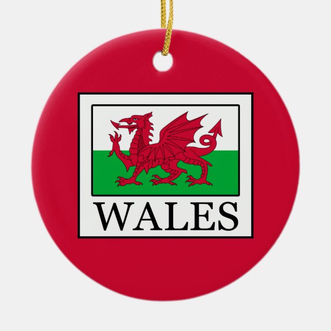 Wales Ceramic Ornament (Front)