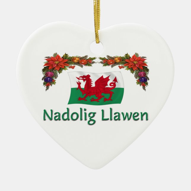 \Wales Christmas Ceramic Ornament (Front)