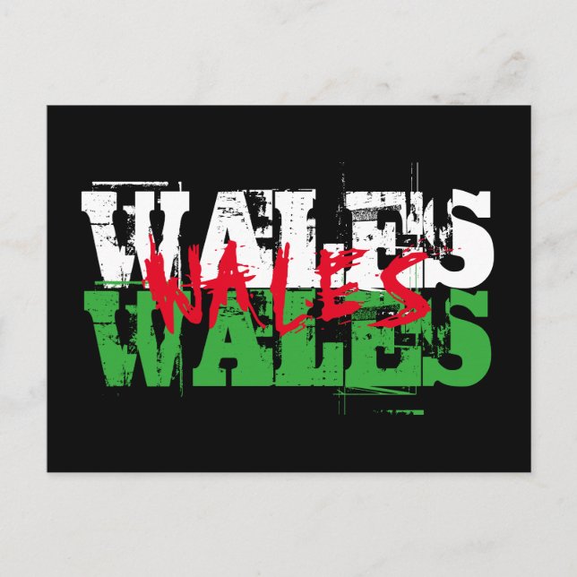 Wales - Colours of the Welsh Flag Postcard (Front)