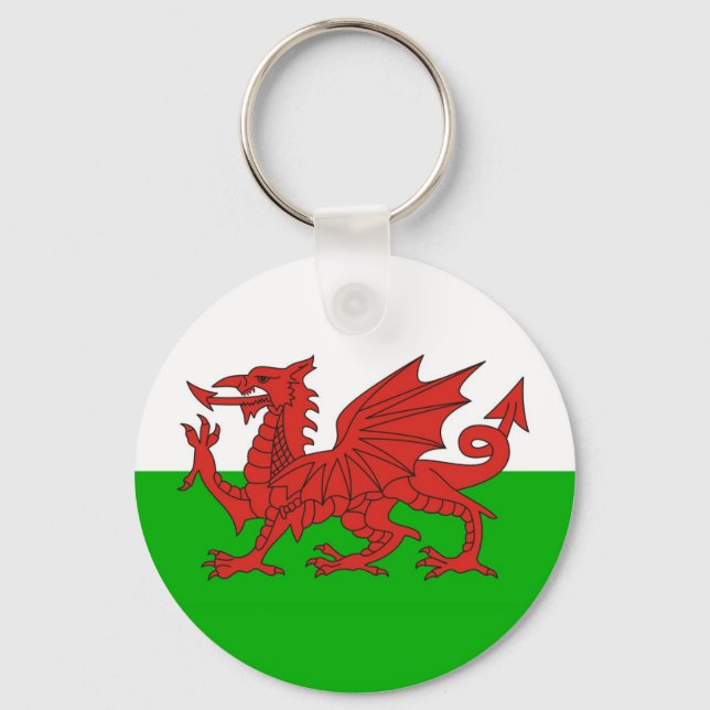 wales country dragon flag welsh british keychain (Front)