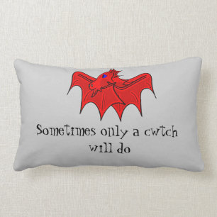 Wales dragon gives welsh cwtch lumbar pillow