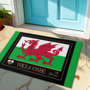Wales Emblem, Welsh Flag mats Cymru /sport Welcome