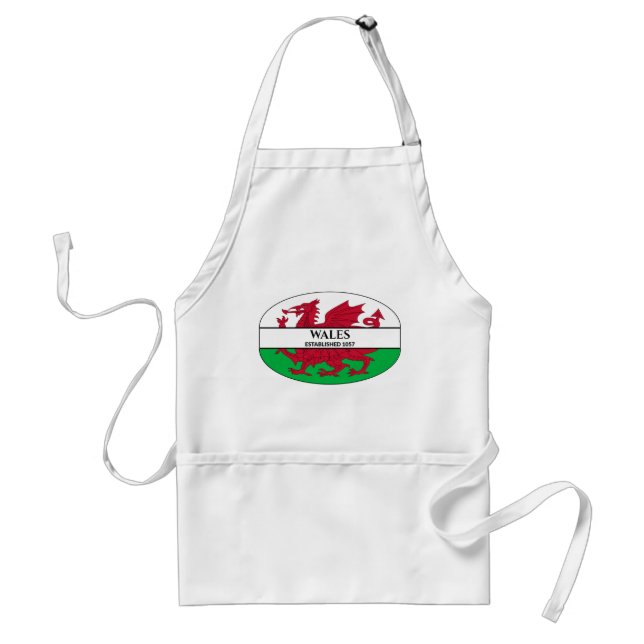Wales Established 1057 Welsh Dragon Flag Standard Apron (Front)