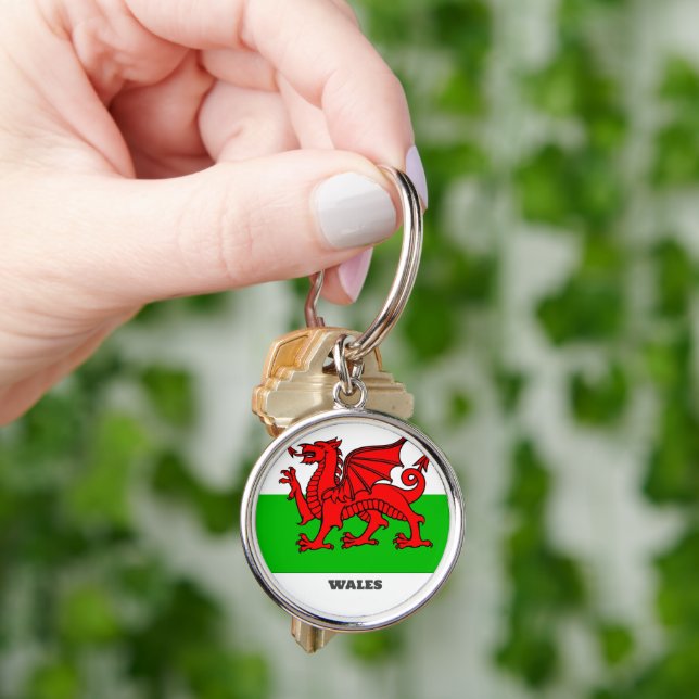 Wales Flag /Celtic Dragon  Keychain (Hand)