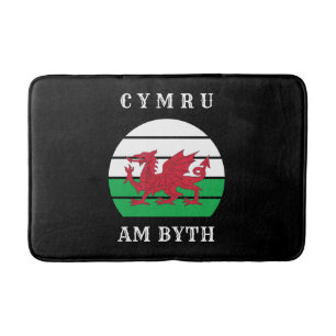 Wales Flag Cymru Am Byth Proud To Be Welsh Bath Mat