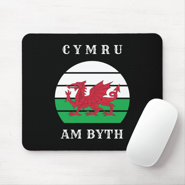 Wales Flag Cymru Am Byth Proud To Be Welsh Mouse Pad (With Mouse)
