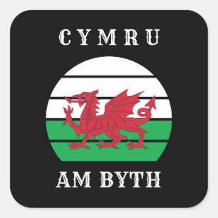 Wales Flag Cymru Am Byth Proud To Be Welsh Square Sticker
