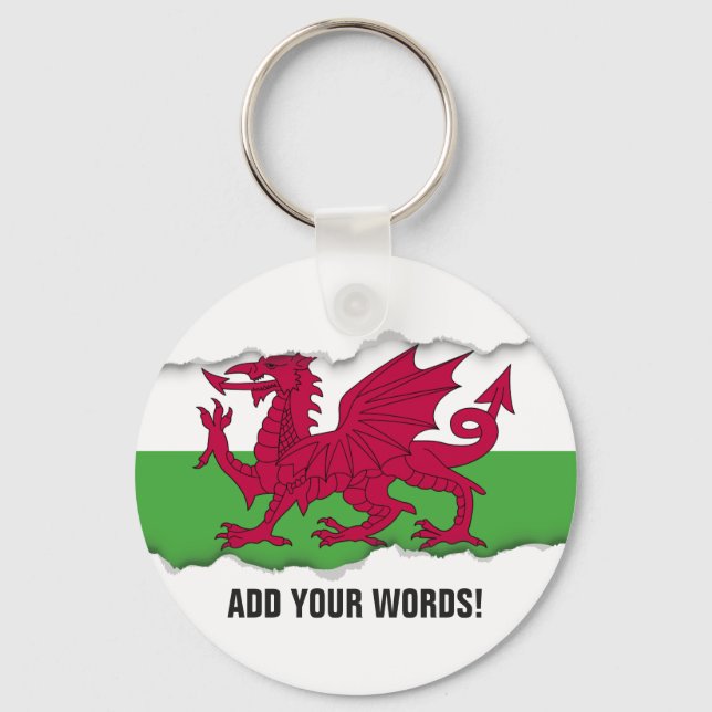 Wales Flag Keychain (Front)