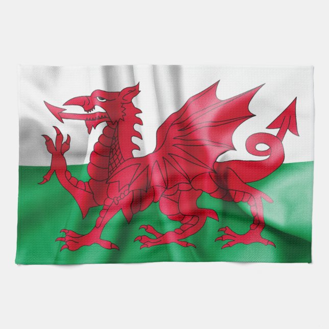 Wales Flag Kitchen Towel (Horizontal)