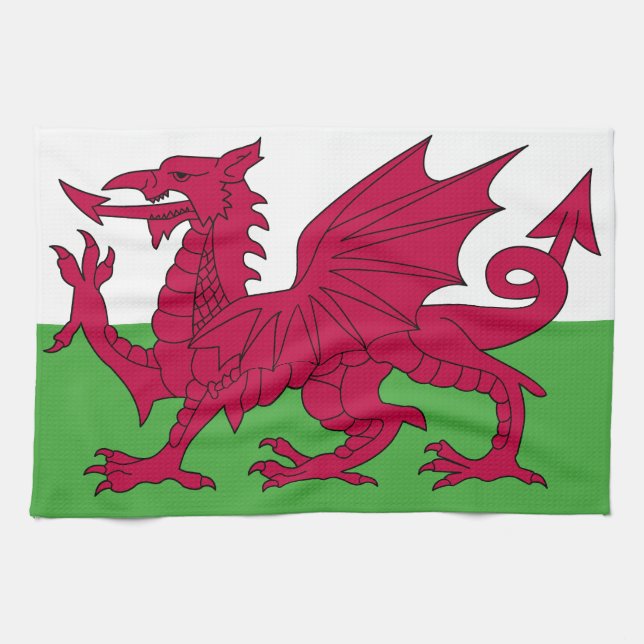 Wales Flag Kitchen Towel (Horizontal)