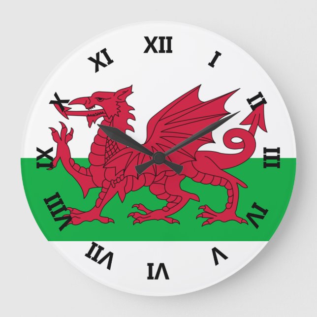 wales flag large clock (Front)