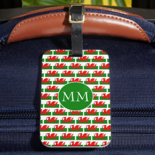 WALES Flag Monogram Luggage Tag
