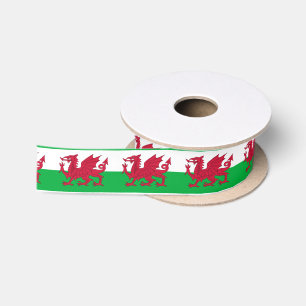 Wales flag Ribbon Satin Ribbon