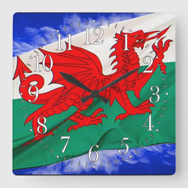 Wales Flag & Sky Proud Patriotic Wall Clock (Front)