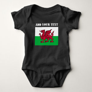 Wales Flag Welsh Dragon Cardiff Patriotic  Baby Bodysuit