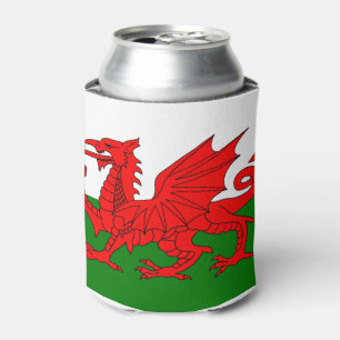 Wales flag Welsh red dragon Can Cooler