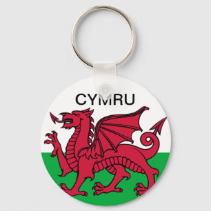 Wales Flag World Cup 2022 Red dragon Cymru Keychain