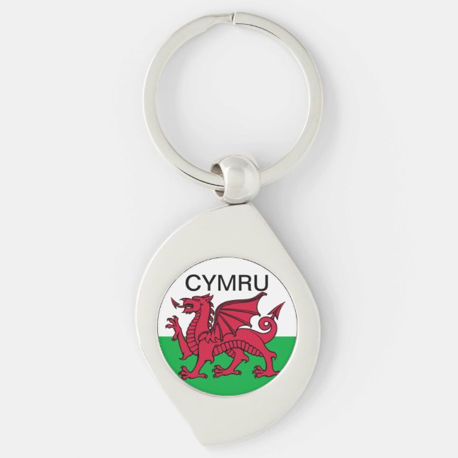 Wales Flag World Cup 2022 Red dragon Cymru Keychain (Front)