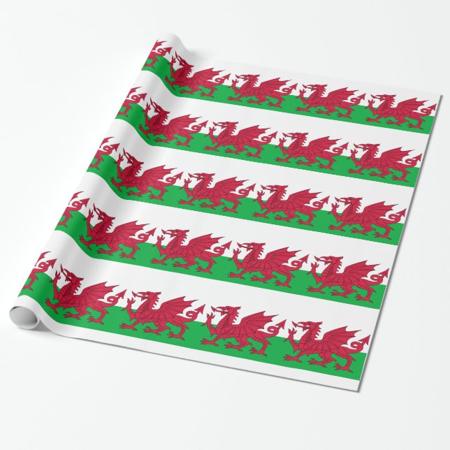 wales flag wrapping paper (Unrolled)