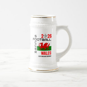 WALES Football Soccer Custom Name 2024 ANY YEAR Beer Stein