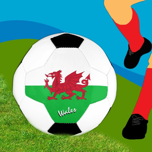 Wales Football & Welsh Flag, Cymru / Sports Soccer Ball (Creator Uploaded)