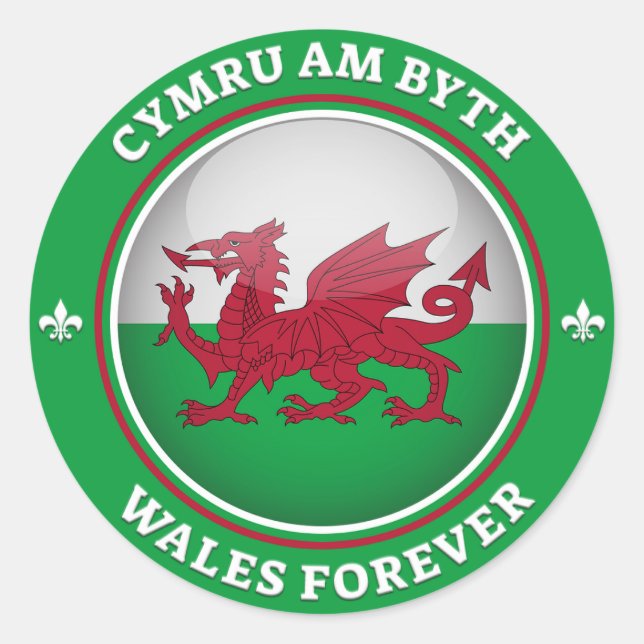 Wales Forever Classic Round Sticker (Front)