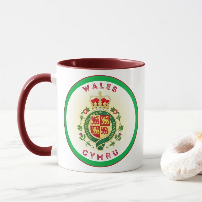 Wales Heritage Emblem Mug (With Donut)