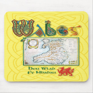 Wales Historic Map Mouse pad