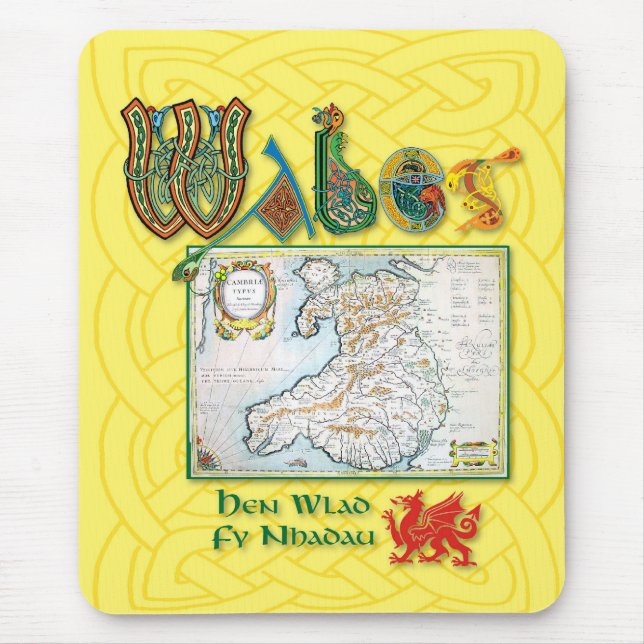 Wales Historic Map Mouse pad (Front)