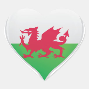 Wales love flag pride heart sticker
