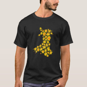 Wales Map Daffodil Welsh National Flower St Davids T-Shirt
