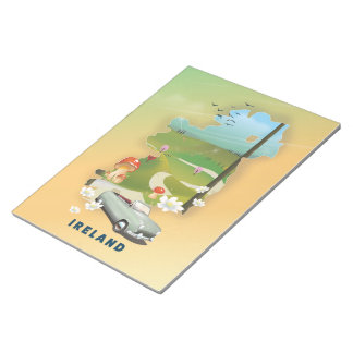 Wales map vintage travel poster notepad