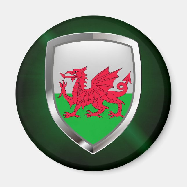 Wales Metallic Emblem Magnet (Front)