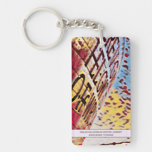Wales Millennium Centre Cardiff Personalized Name Keychain (Front)