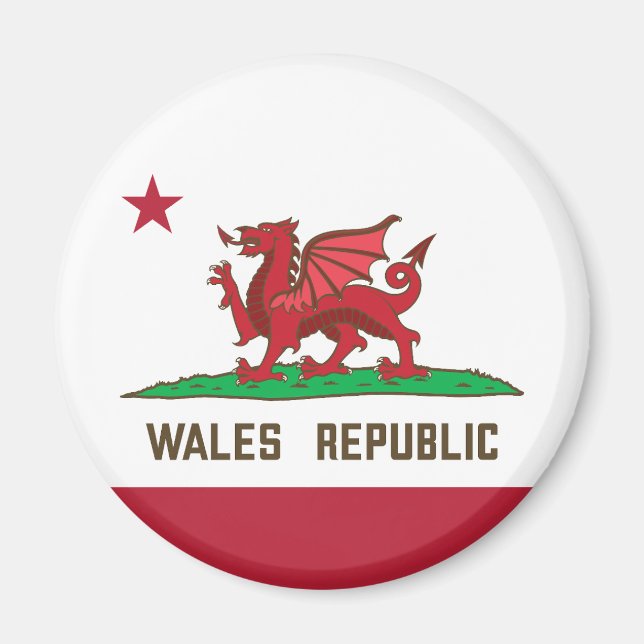 Wales Republic Dragon Flag Welsh Pride Magnet (Front)