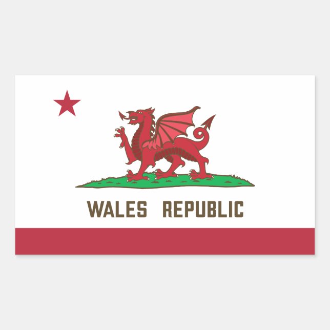 Wales Republic Dragon Flag Welsh Pride Sticker (Front)