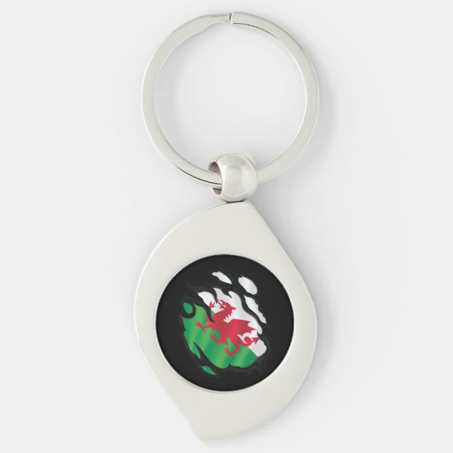 Wales Ripped Flag Keychain (Front)