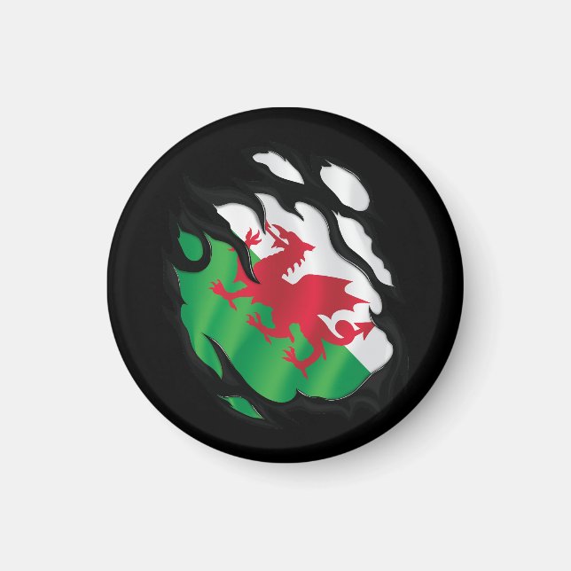 Wales Ripped Flag Magnet (Front)