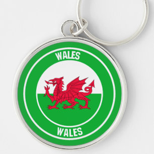 Wales Round Emblem Keychain