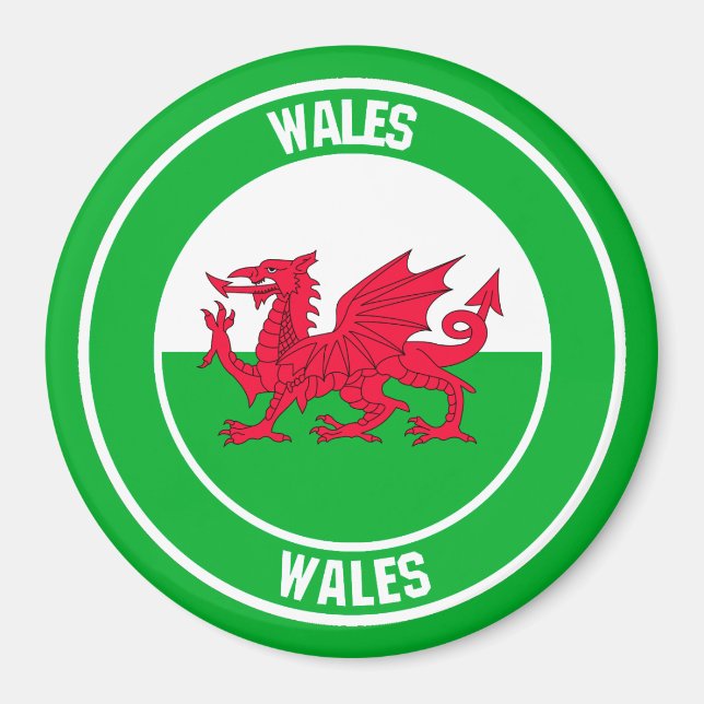 Wales Round Emblem Magnet (Front)