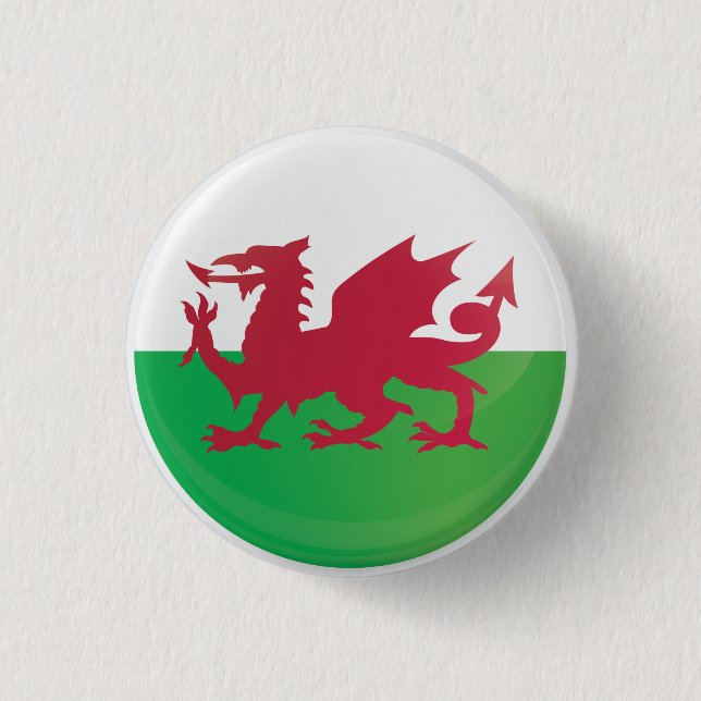 Wales Round Icon Flag 1 Inch Round Button (Front)