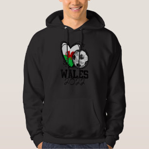 Wales Soccer Welsh Flag Love Country Pride Heart Hoodie