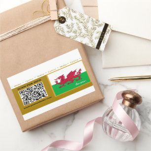 Wales Stickers, Modern QR Code, Welsh Flag Sticker